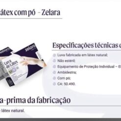 LUVA DE LATEX COM PÓ ZELARA CX COM 100  - TAMANHO PP